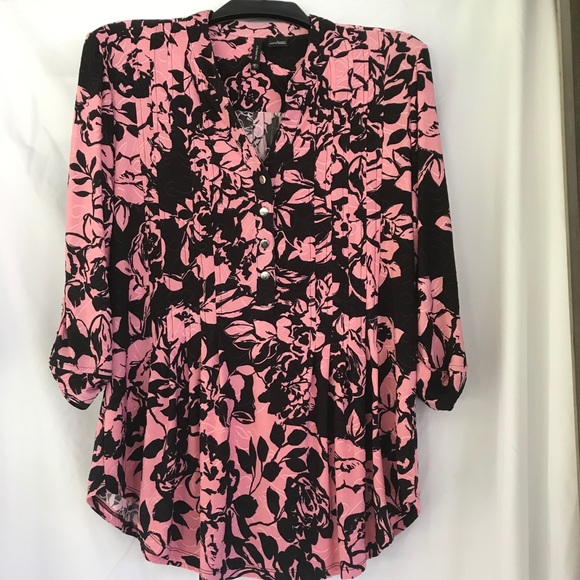 New Directions Top, Pink/Black, Sz Lg - Picture 8 of 9